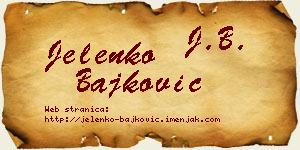 Jelenko Bajković vizit kartica